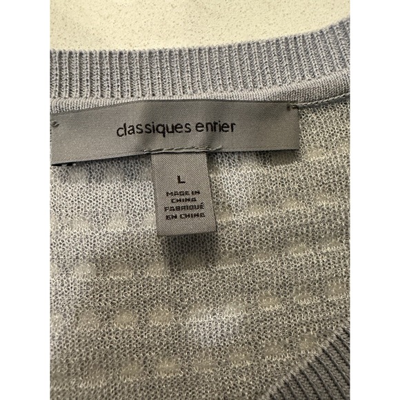 Classiques Entier Women's One Hook  Open Front Cardigan Size Large Sheer Lilac - Picture 8 of 12